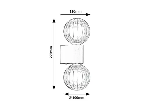 Kúpeľňové svietidlo Rabalux 75022 2xG9 IP44 čierne